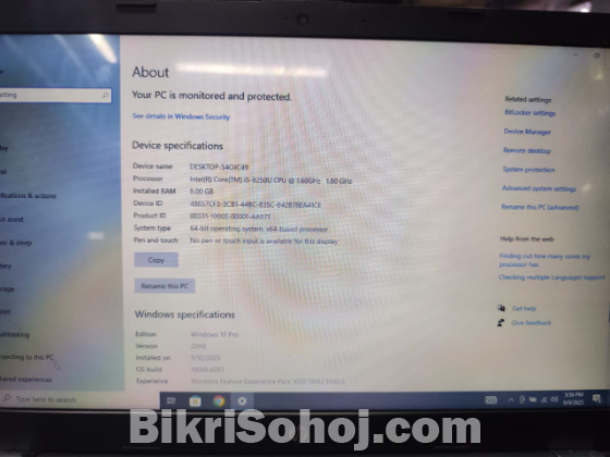 Hp Core I5 8th Gen 8gb Ram 1tb Hdd & 256 Gb Ssd 15.6